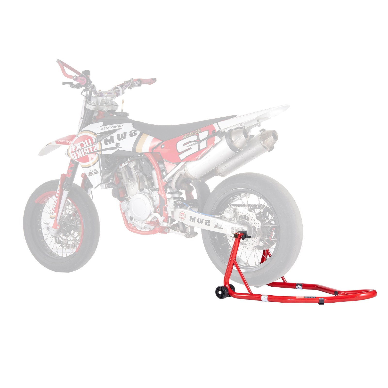 Motorcycle Stand Lift 850 lbs Rear Wheel Spoolift Paddock Swingarm Arm Red