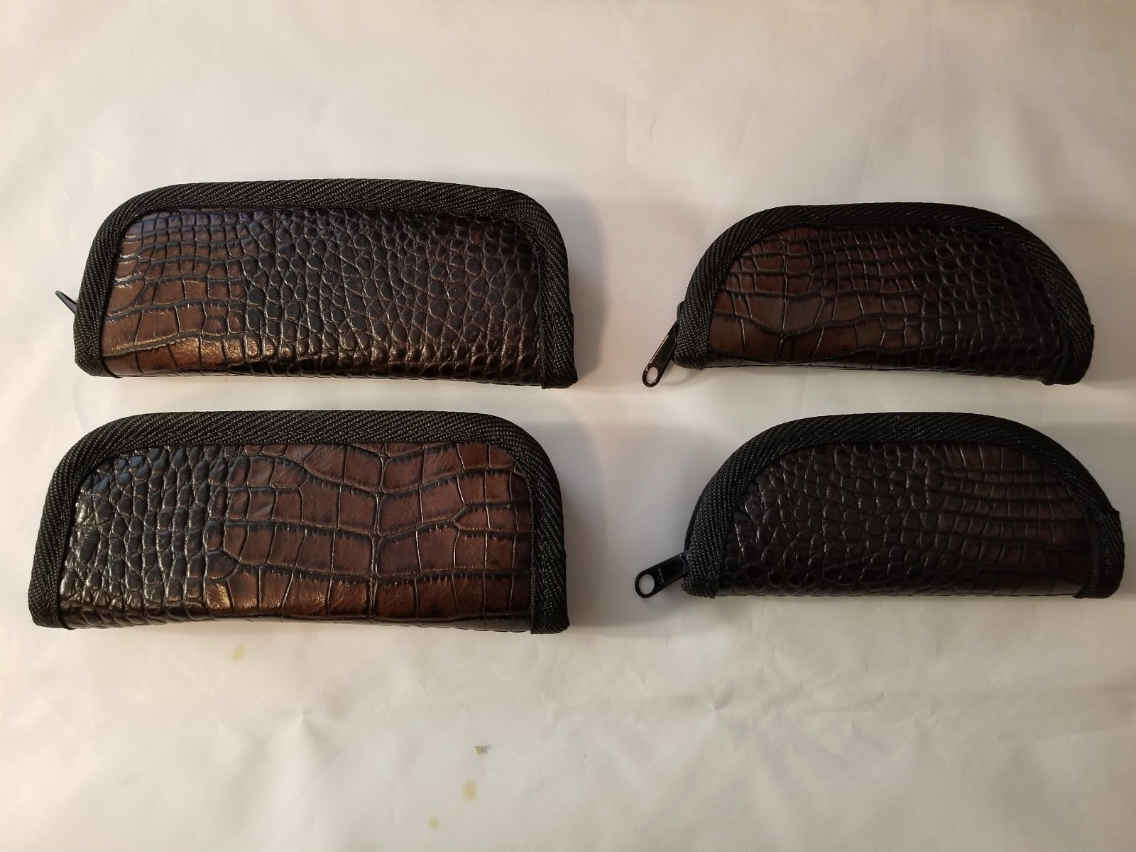 LEATHER KNIFE POUCH - ZIPPERED WITH PLUSH INTERIOR - HAND MADE IN THE USA