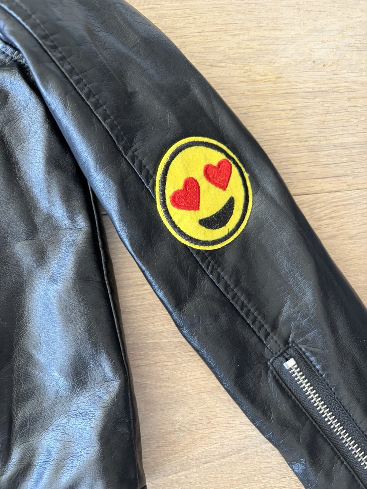 Lola and the Boys Happy Rainbow Vegan Leather embroidered jacket - 6