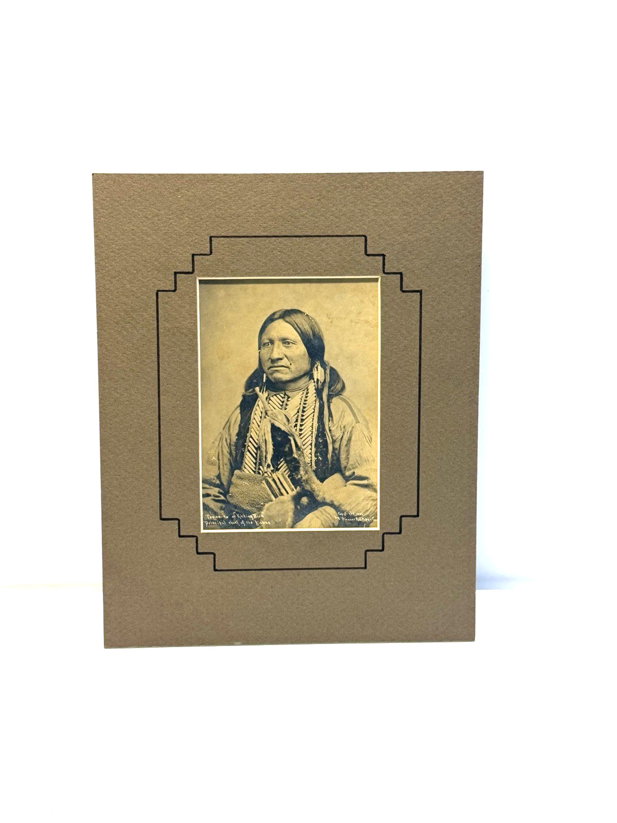 Antique Native Amerian Indian Photograph of Kicking Bird (Teneangop'te) Cheif