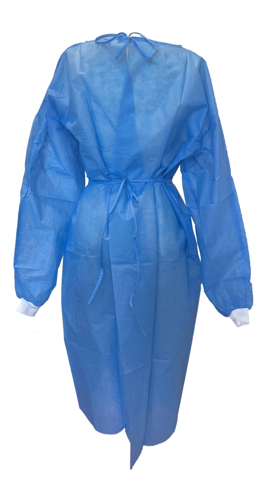 Disposable Isolation Gown SMS Knit Cuff Medical/Dental, 30gsm, Blue,50/100pcs