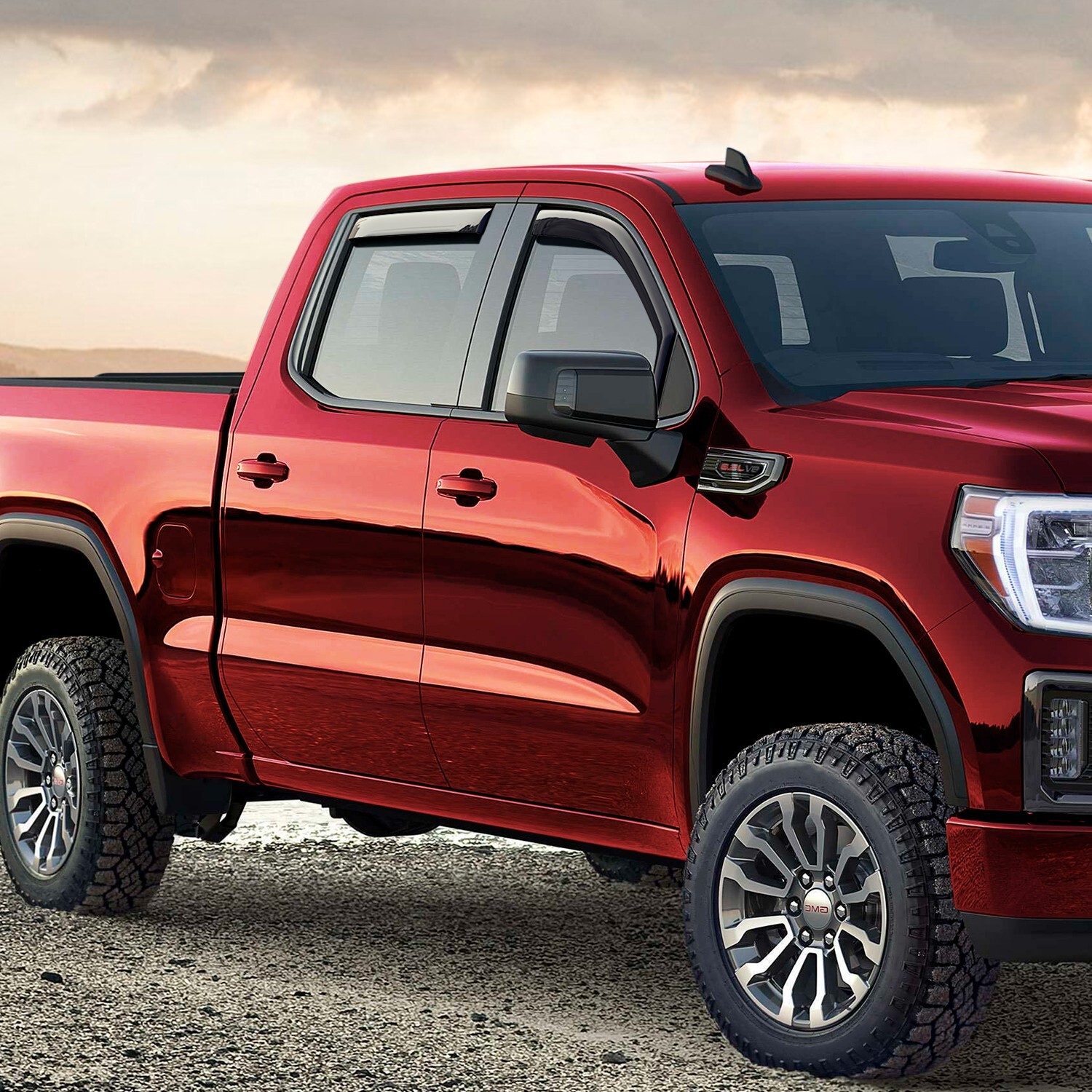 Rain Guards Vent Visors Shade for 2019-2024 GMC Sierra Crew Cab 1500