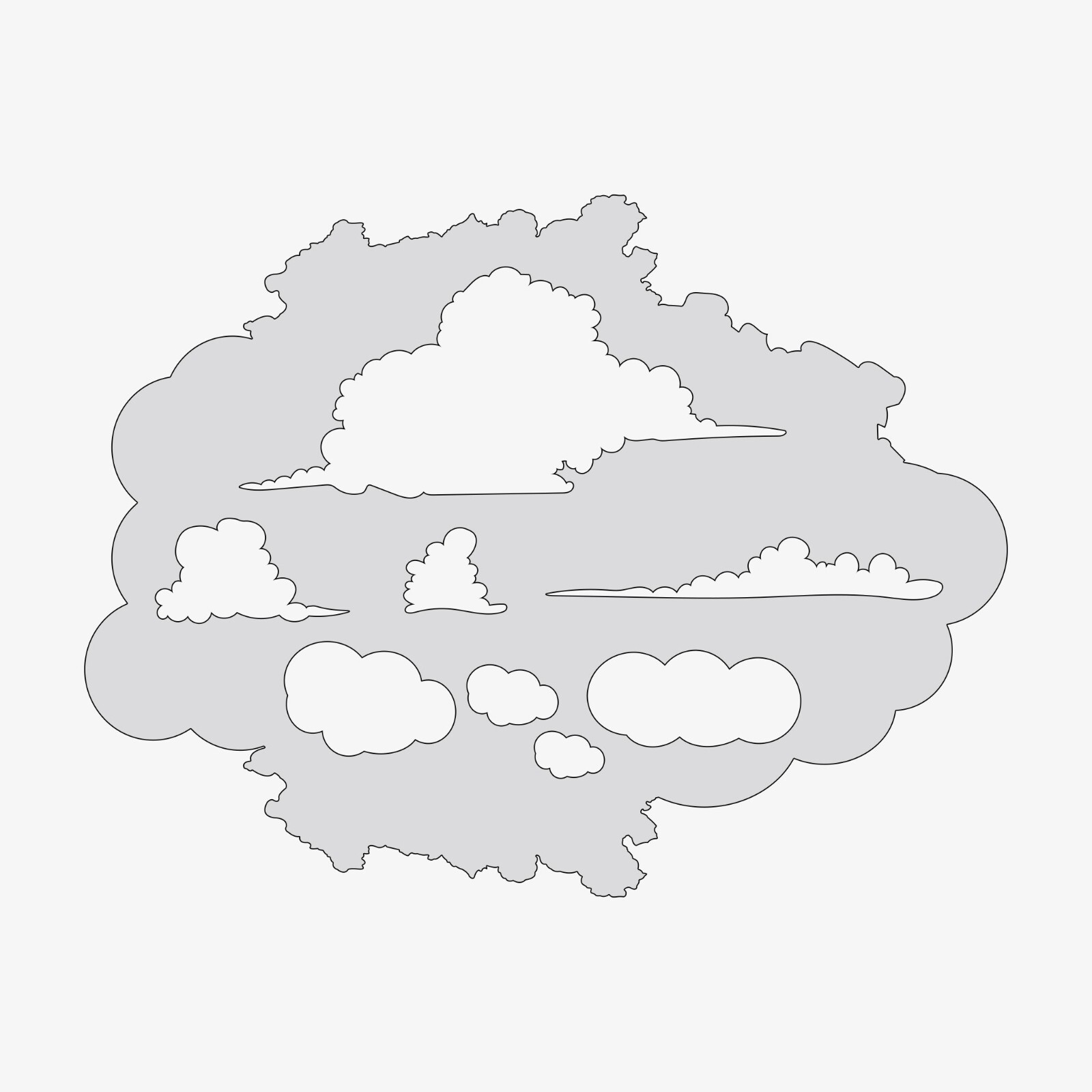 Cloud Kit - Reusable Airbrush Stencil Template