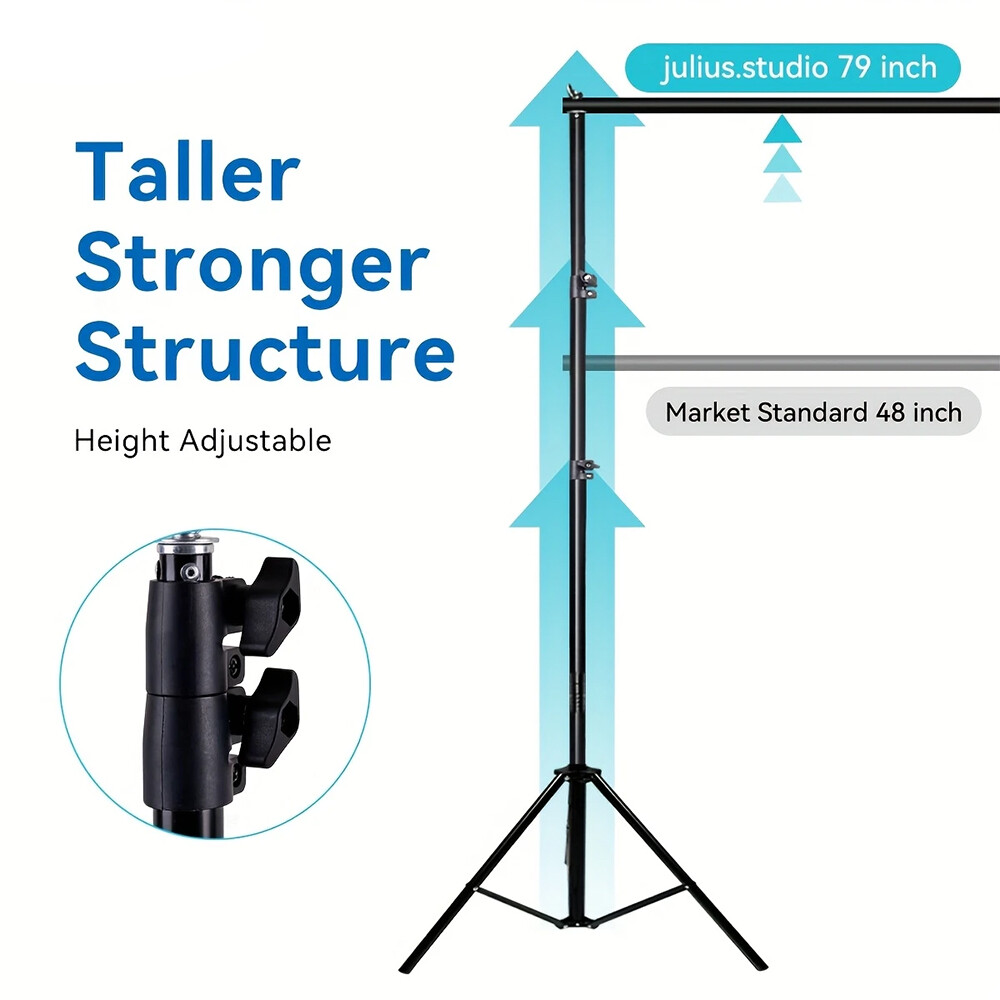 Adjustable Backdrop Stand Background Support System with Carrying Bag + 4 Clamps