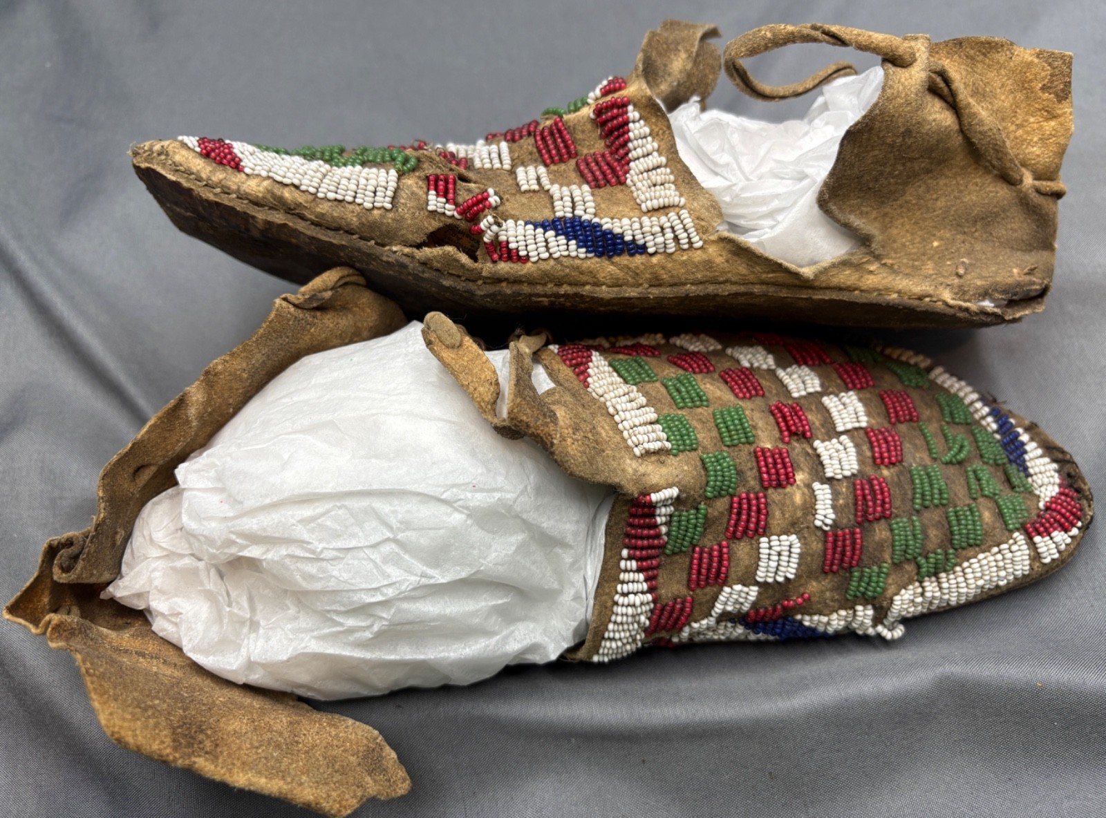 Lot of Three (3) Vintage Native American Moccasins