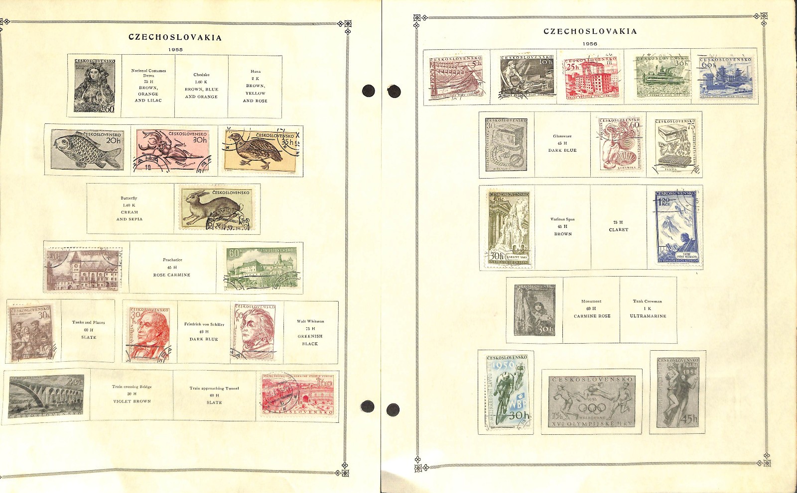 Czechoslovakia Stamp Collection on 22 Scott International Pages, 1918-1959 (BC)