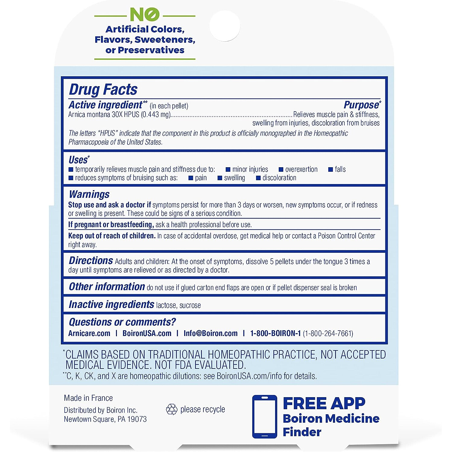 Boiron Arnica Montana 30X Meltaway Pellets, 3 Count (240 Pellets)