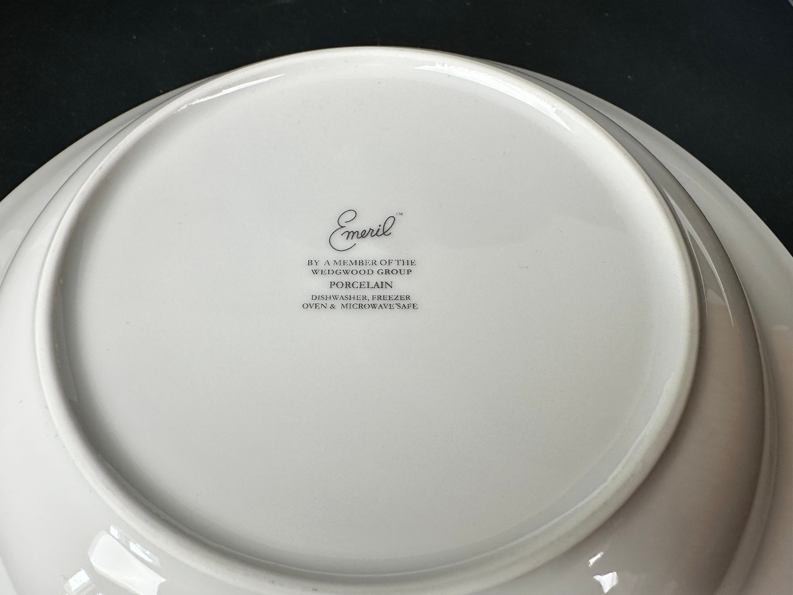 FOUR Large Rim Soup Pasta Bowls Wedgwood Emeril SUPER WHITE Micaceous 10 1/4"