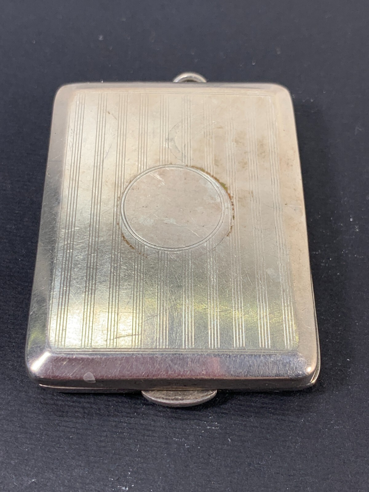 silver engine turned rectangular note/cigarette case, Birmingham 1925