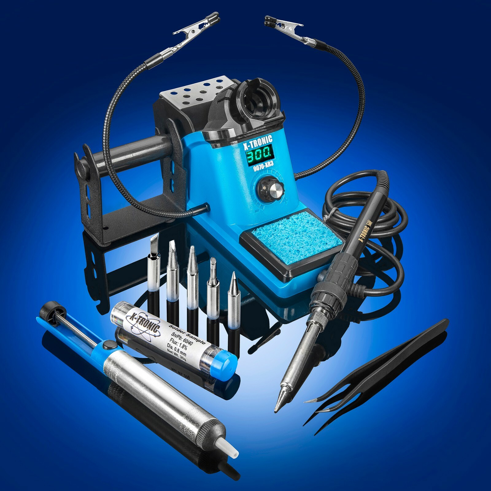 X-Tronic 9070-XR3 Heavy Duty 90 Watt Soldering Iron Station Kit with Accessories