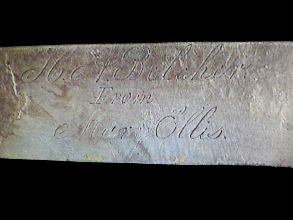 1840-53 T&W Tifft & Whiting American Coin Silver Fruit Knife Inscribed Blade :