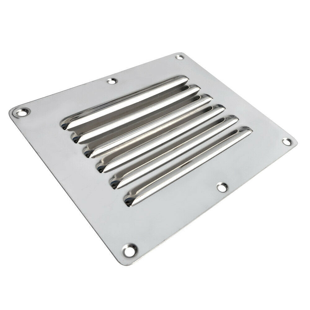 Pair Rectangle Louvered Vent Stainless Steel Marine Boat Vent 5" *4-1/2"