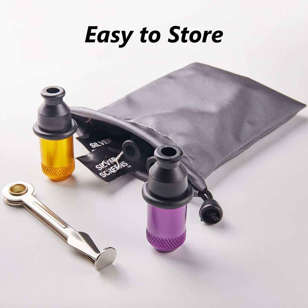 6 Pc Sneak a Toke Mini One Hitter Metal Tobacco Portable Smoking Pipe With Tools