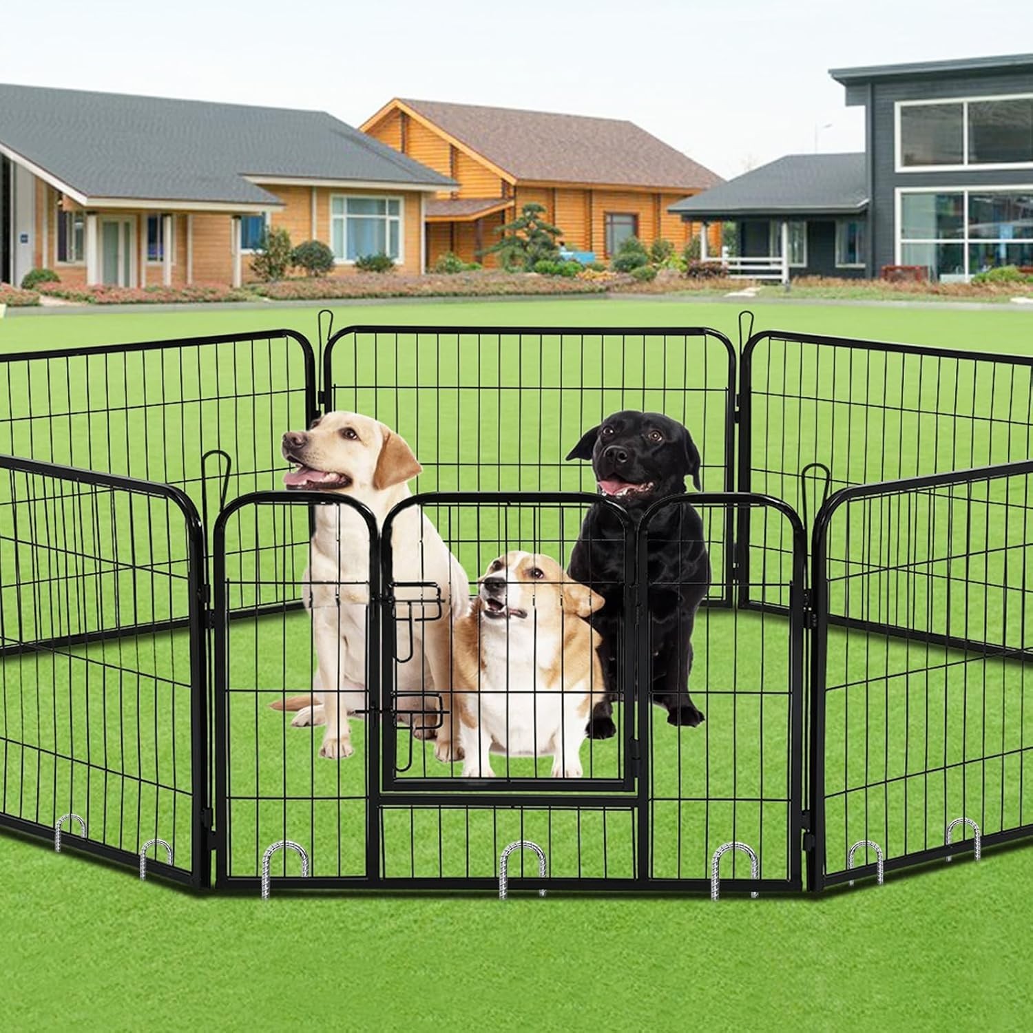 4 Pack 12" Inch Rebar Stakes, U Hook Galvanized Trampoline Stakes Ground Anchors