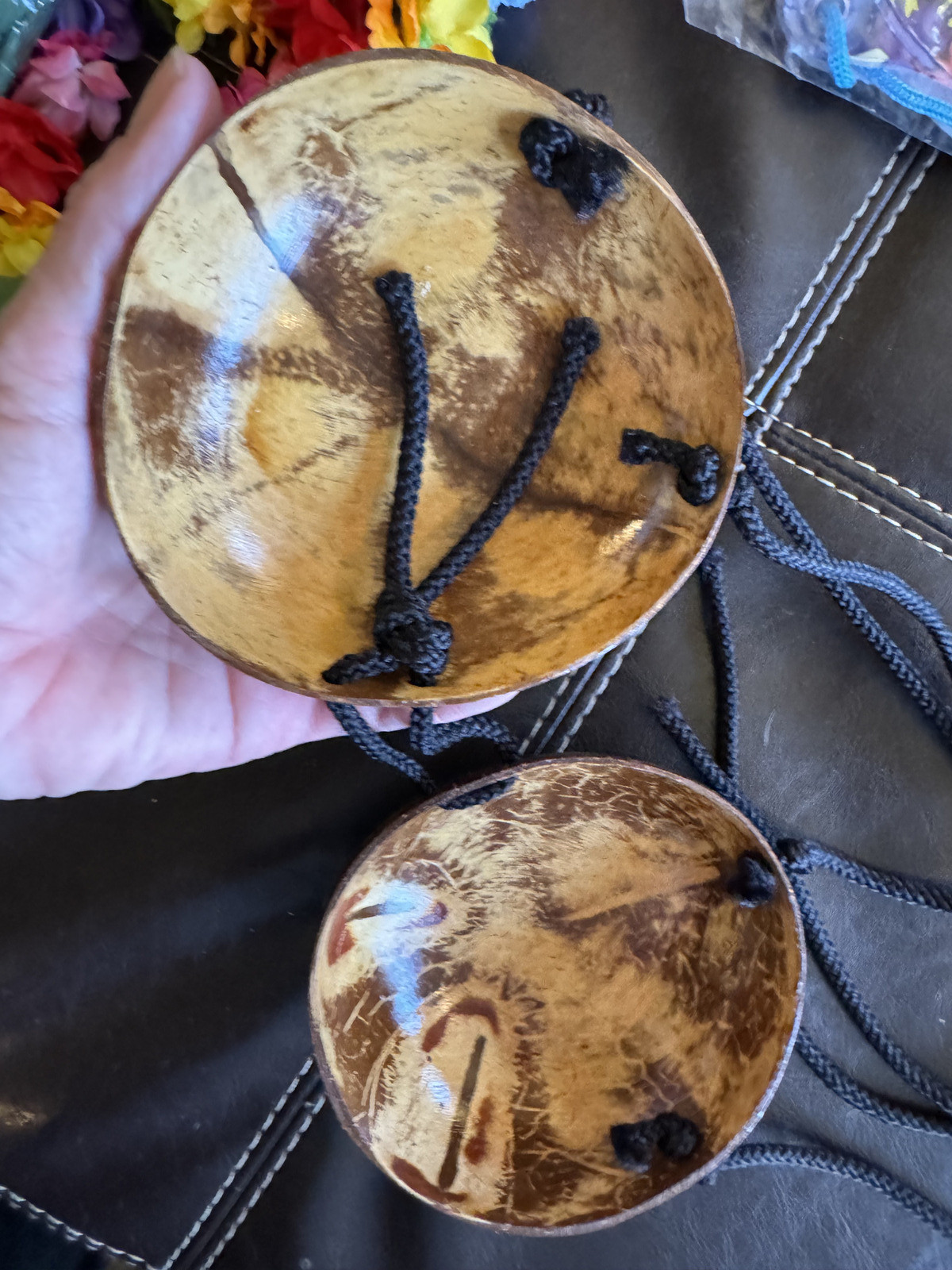 Hawaiian Coconut Shell Bra Luau Lei Hula Mermaid Costume Aqua Bra Grass Skirts