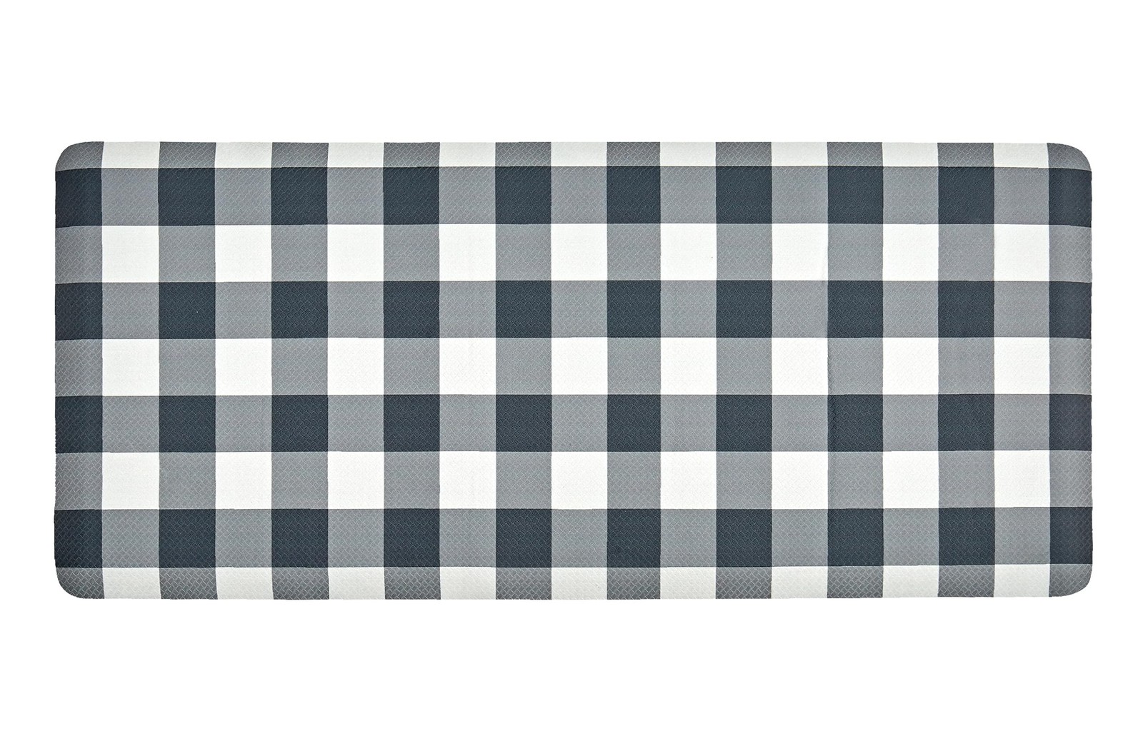 OnesCosy Anti Fatigue Kitchen Rugs 39"L x 17.3"W x 0.5"Th, Plaid Black