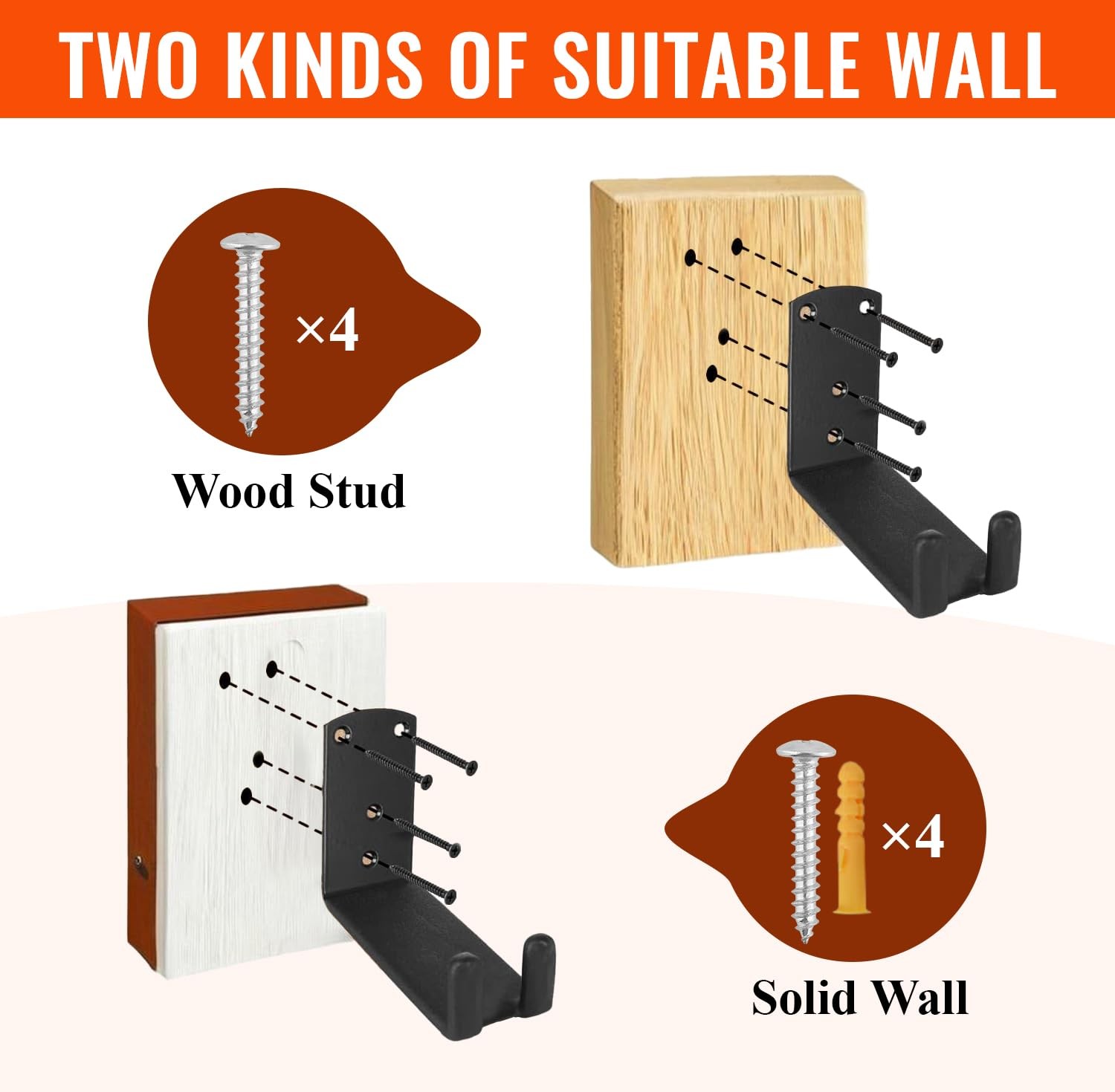 Bike Pedal Hanger Wall Mount,Heavy Duty Horizontal Bike Rack for Garage Wall