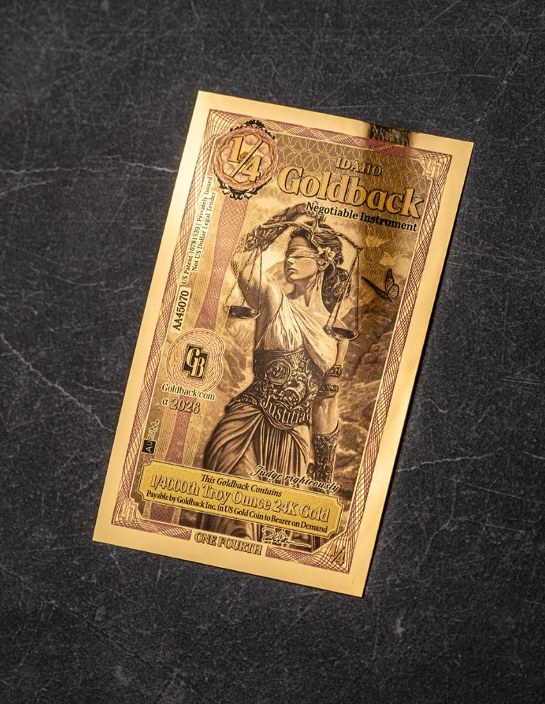 50X - 1/4 IDAHO Goldback Aurum Gold Foil Note 1/4000 oz 24kt .999 Fine PRESALE