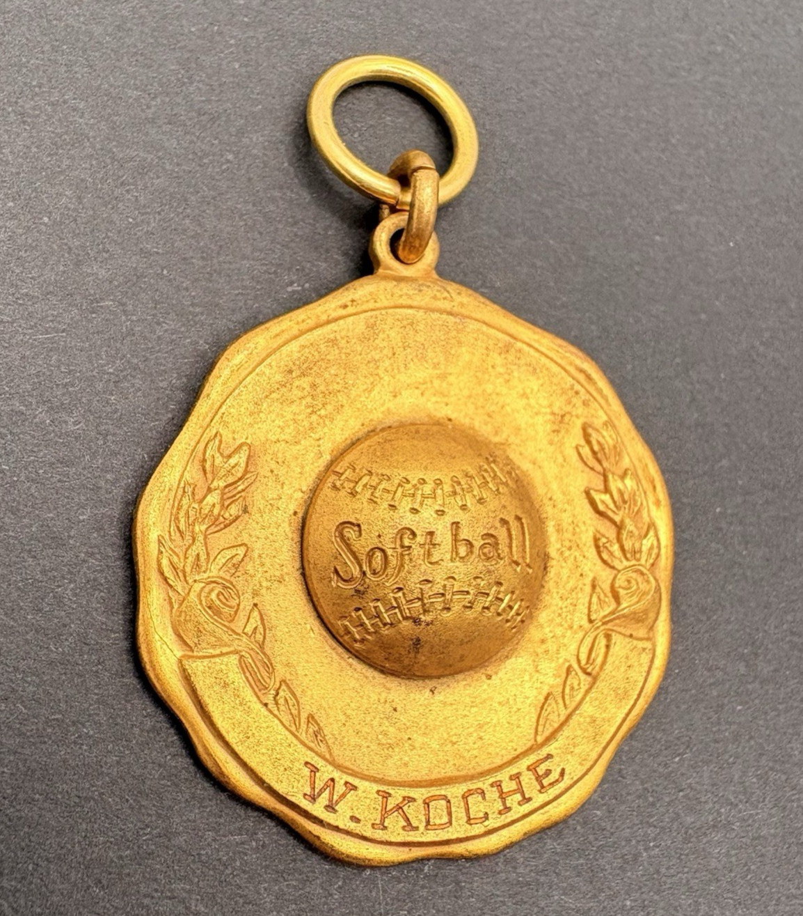 1935 Softball Clyde Park District Champions Medal Pendant Cicero Chicago