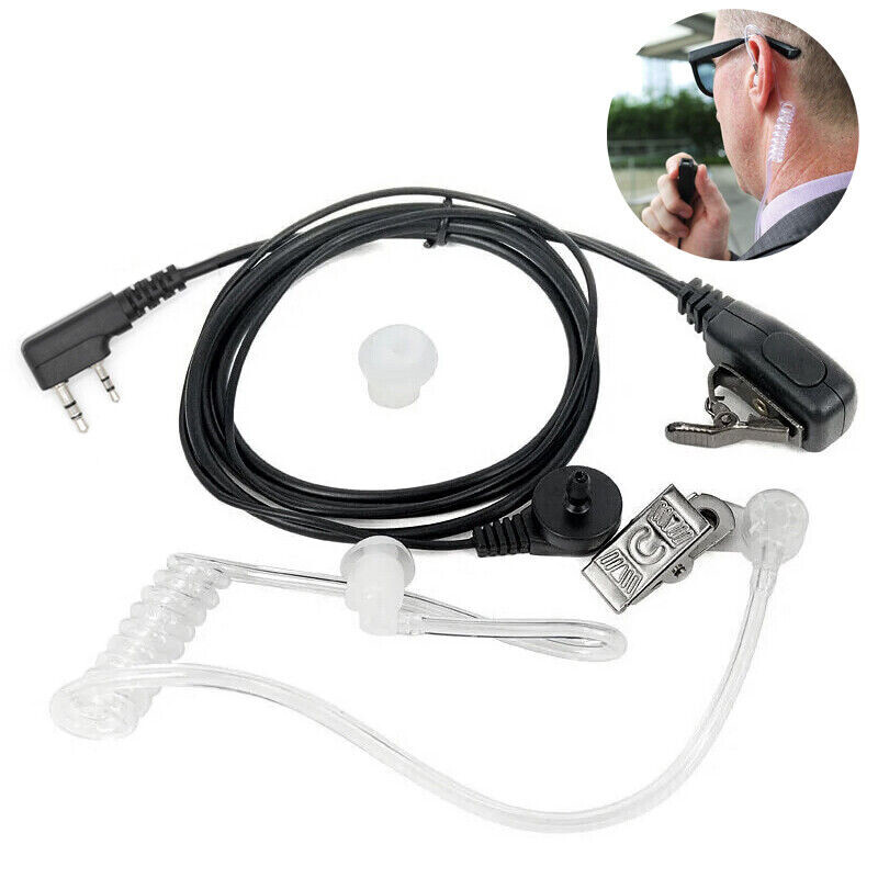 5Pcs Earpiece with Mic Headset 2Pin For Kenwood Baofeng Retevis Two Way Radio