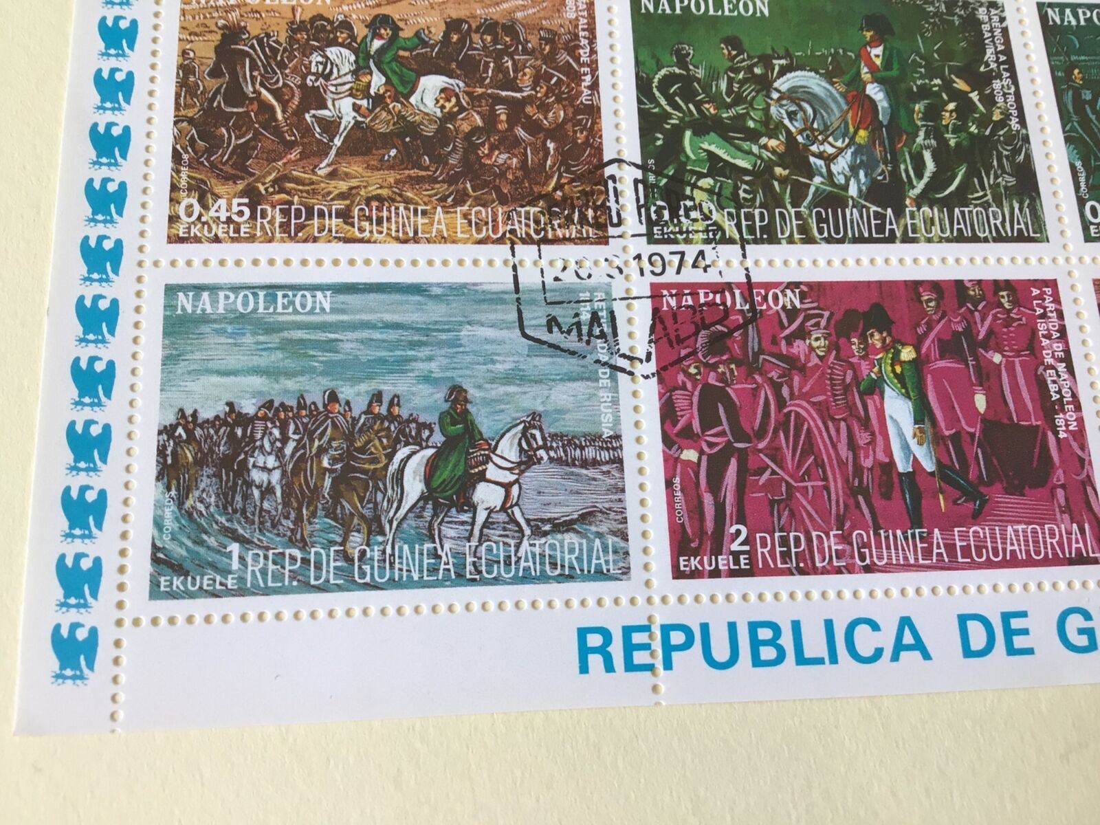 Republic de Guinea Ecuatorial Napoleonic Wars Stamps Sheet Ref 55222