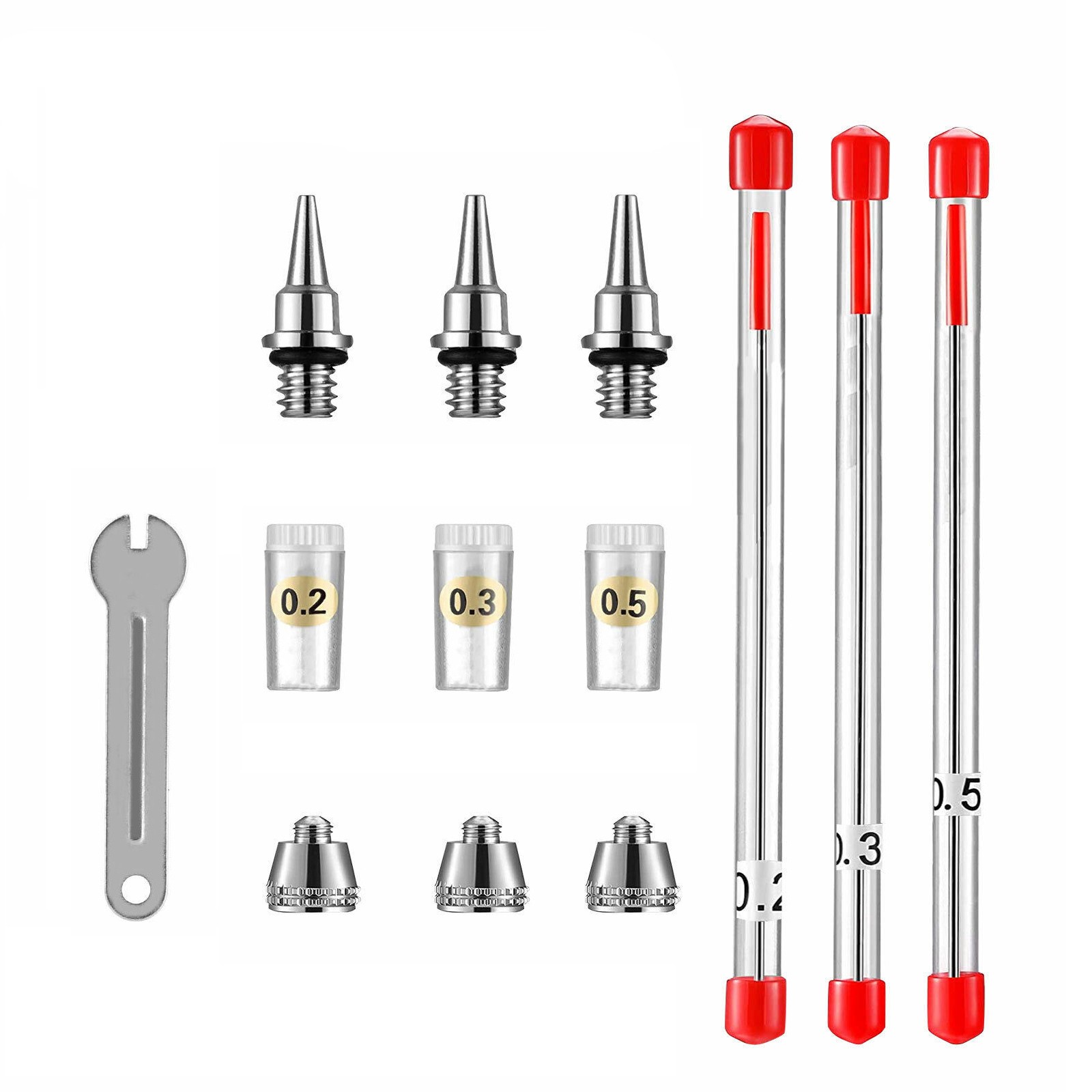 0.2/0.3/0.5mm Airbrush Nozzle Needle Set  for Airbrushes Spray Gun Replacement