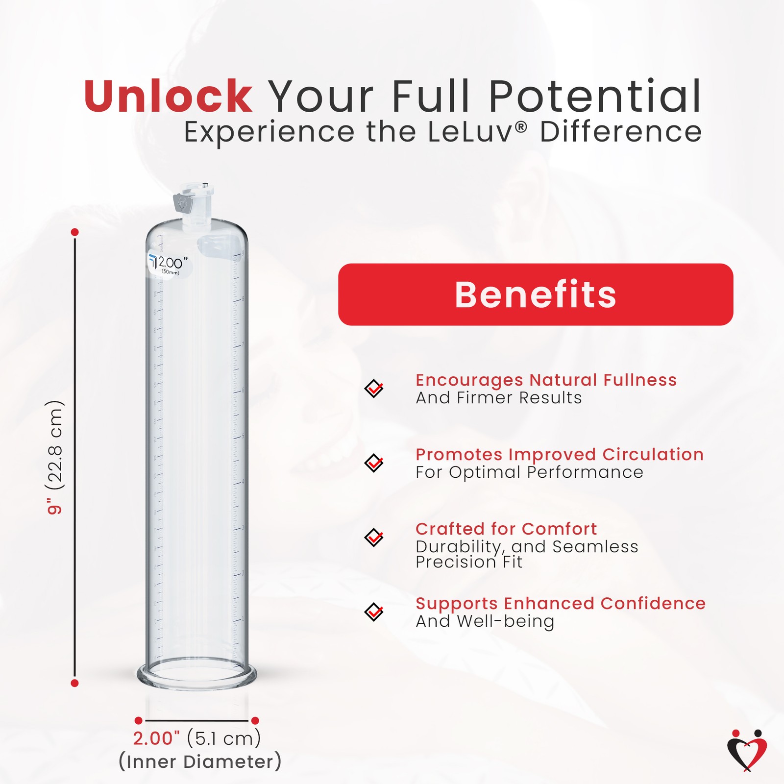 LeLuv Acrylic Cylinder for Penis Pump Untapered 9 & 12 Inch with Female Valve