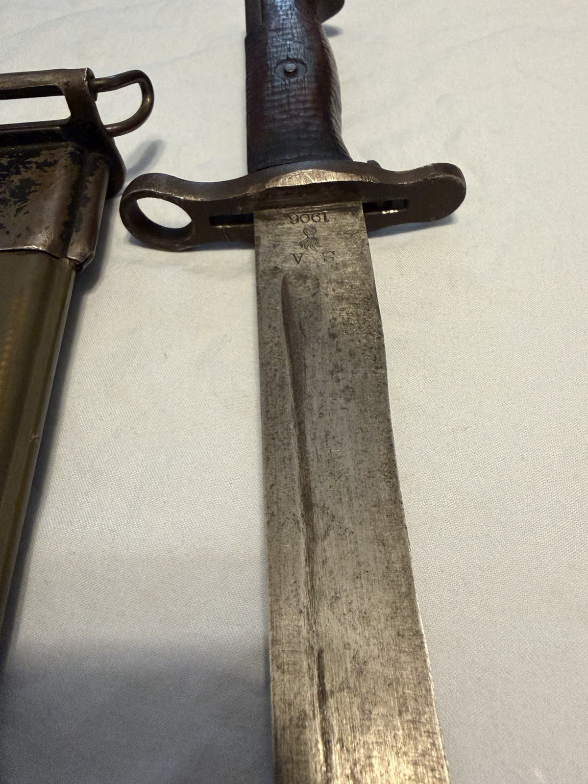 Original WWI WW1 US 1906 Springfield Armory Bayonet & Scabbard