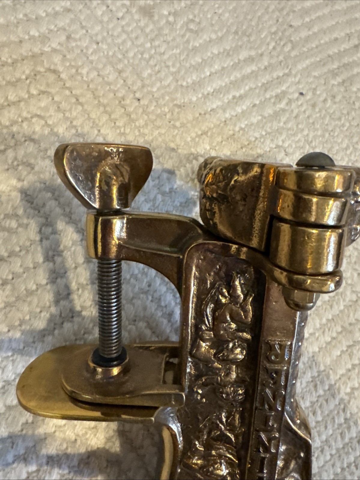 Antique French Bronze Vintner Wine Bottle Cork Corkscrew Cherubs EXCELLENT COND