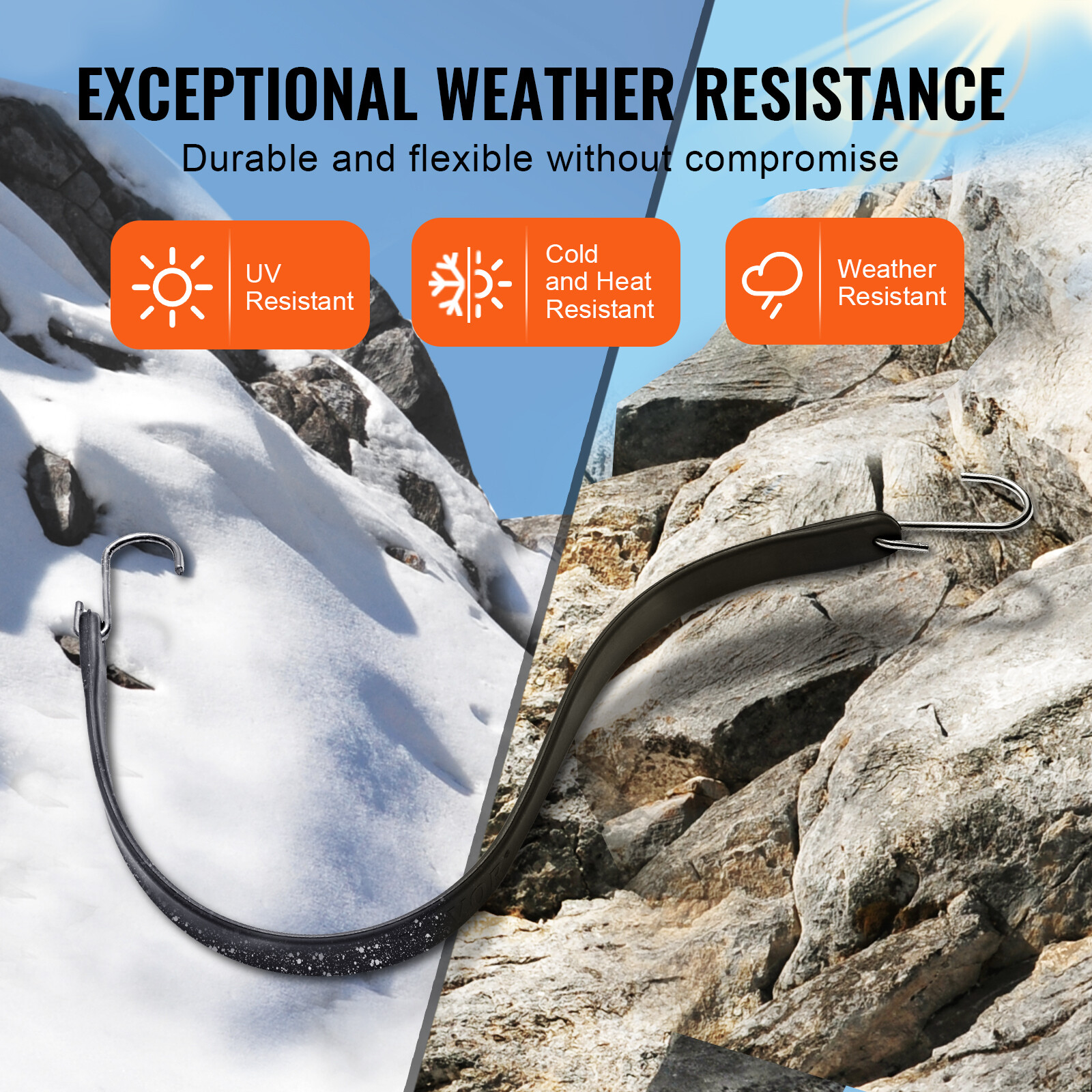 VEVOR 50 Pack 21" Bungee Straps Set Heavy Duty Rubber Bungee Cord w/S-Hook