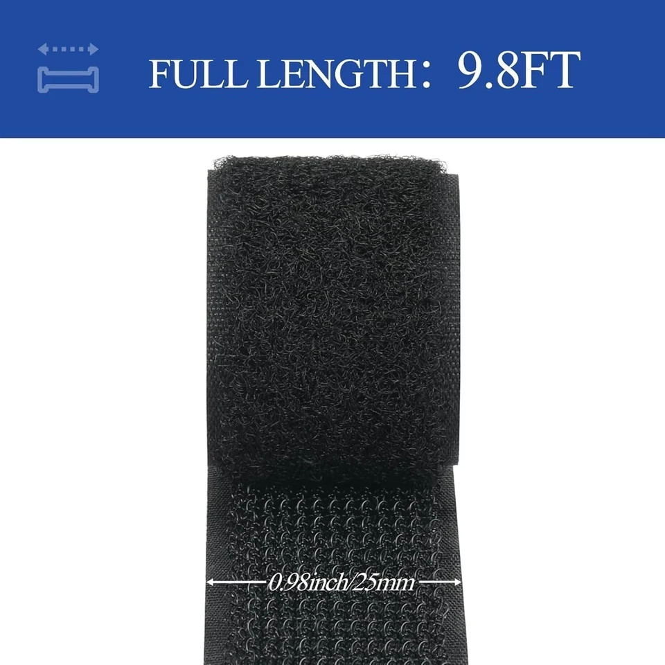 3M Hook and Loop Tape with Adhesive, Heavy Duty Self Sticky Interlocking Tape, S