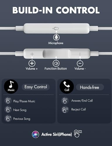 Antool Auriculares con cable, llamadas ultra claras y sin ruido: 2 Paquete