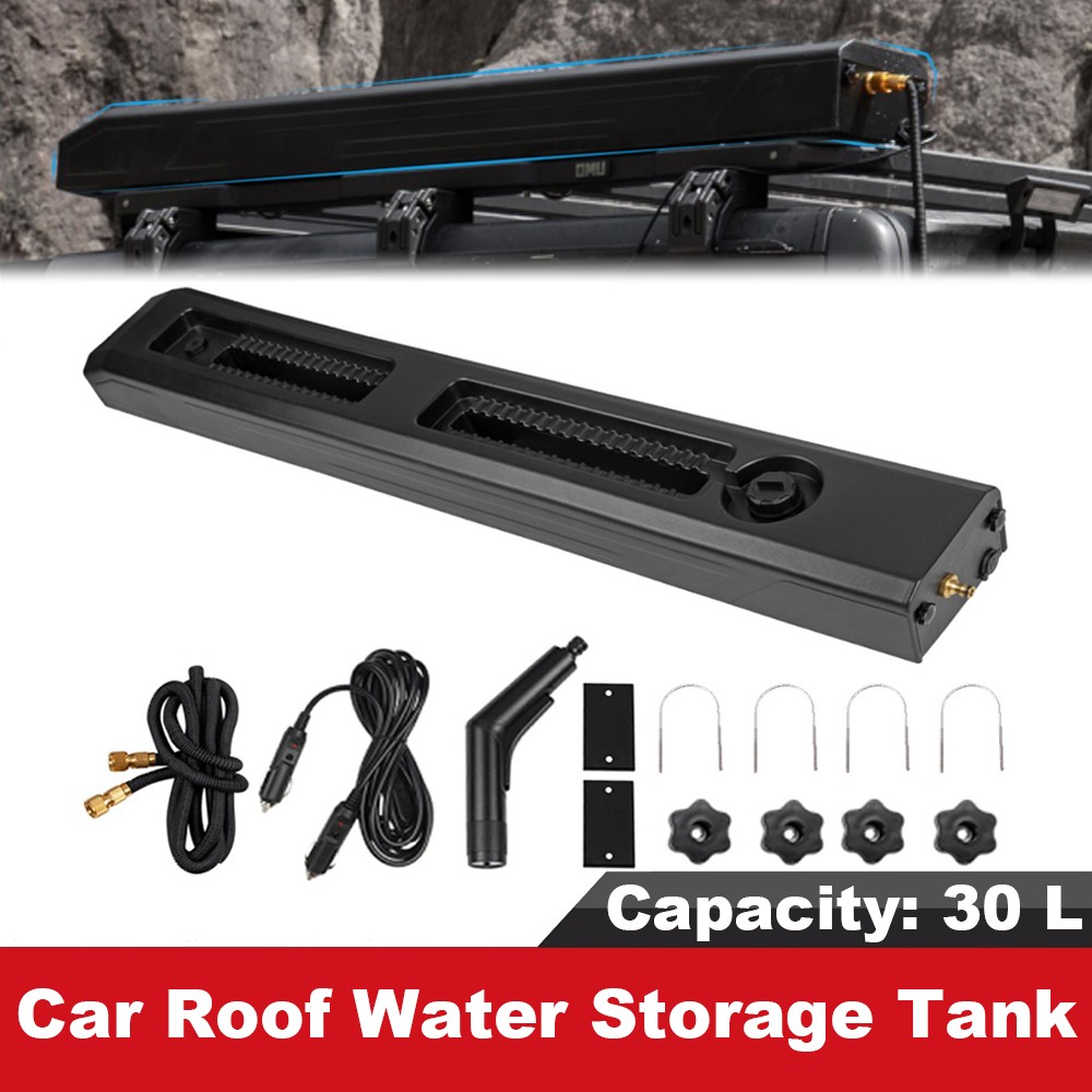 30L Pressurized Car Roof Water Storage Tank Mounted for Camping/Outdoor/Bathing
