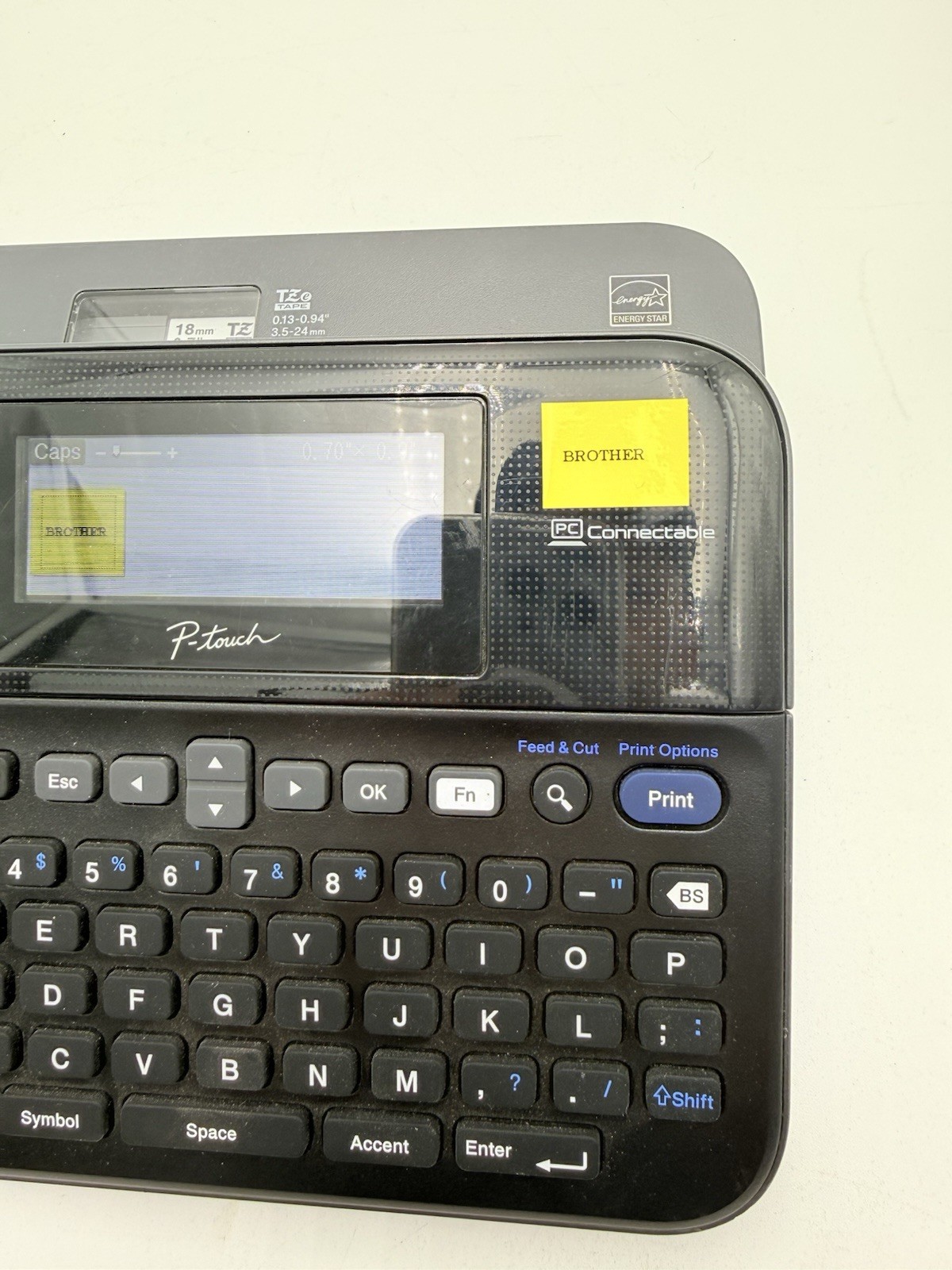 Brother PT-D600 Label Maker With Color Display No Power Cord & Battery Cover👀