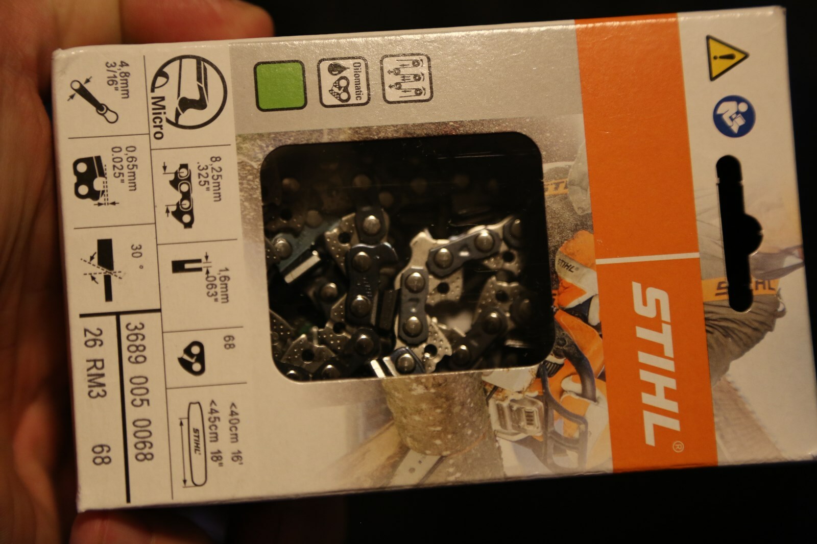 STIHL 18 inch MS250 MS251 Factory Original Replacement Chain 68d .325 Pitch .063