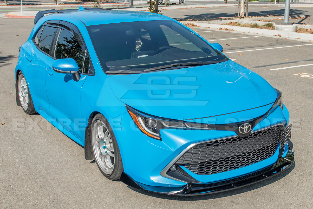 For 19-Up Corolla Hatchback | Track Style GLOSS BLACK Front Bumper Lip Splitter