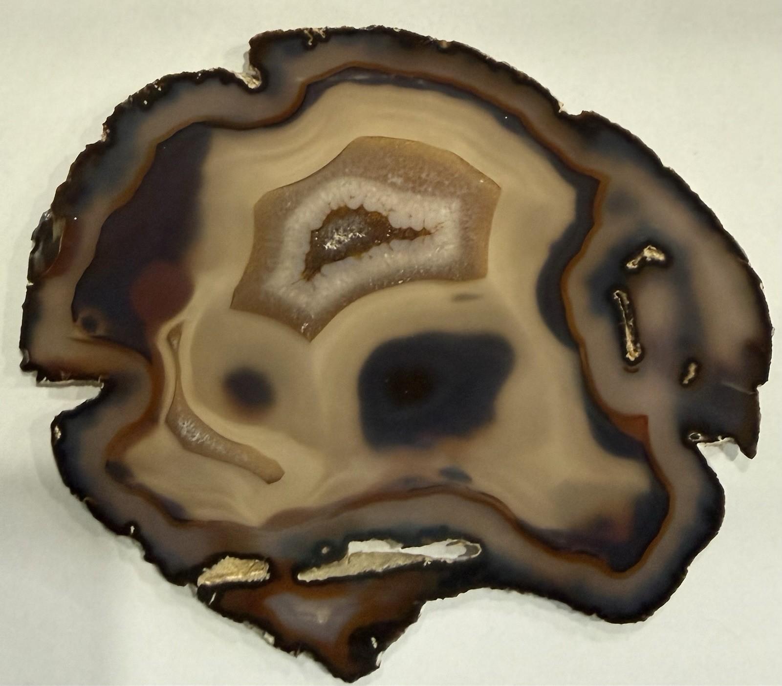 Agate Slab. 6 11/16” x 5 5/8” c 1/4”, 10.3 ounces. Polished front and back.