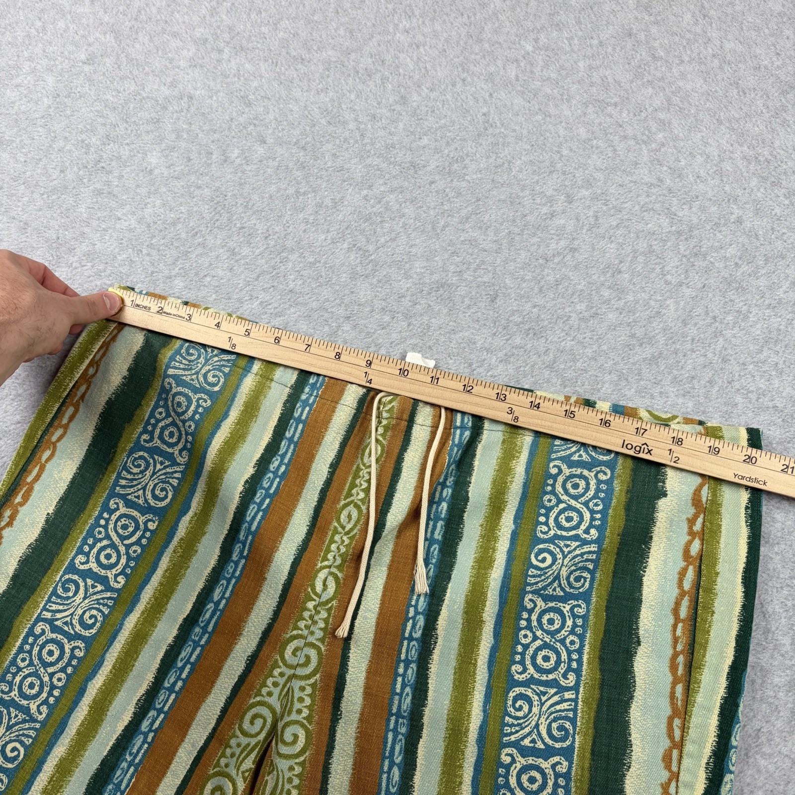 Vtg Beach Pants Mens Large Green Hippie Tiki Surf Tribal Resort 70s Union Made