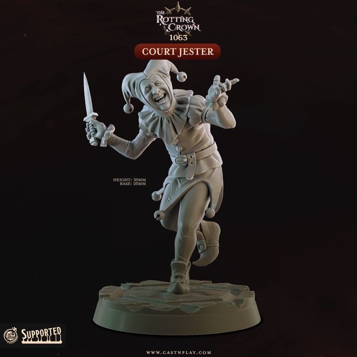 Court Jester | The Rotting Crown | Resin Miniatures Fantasy Medieval 3d Print
