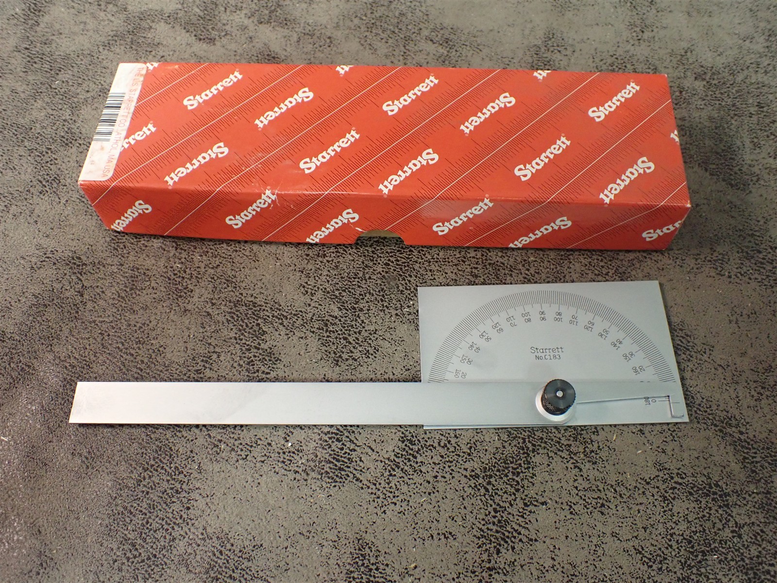 NEW Starrett 50672 Steel Protractor C183 6" 0-180 Degree (BN141)