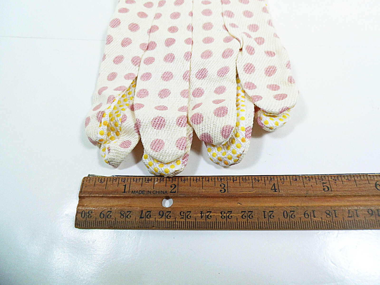 Garden Gloves w Grip Dots L SM XS Gardening Gauntlet Glove Cotton 1 Pr. Cleanup