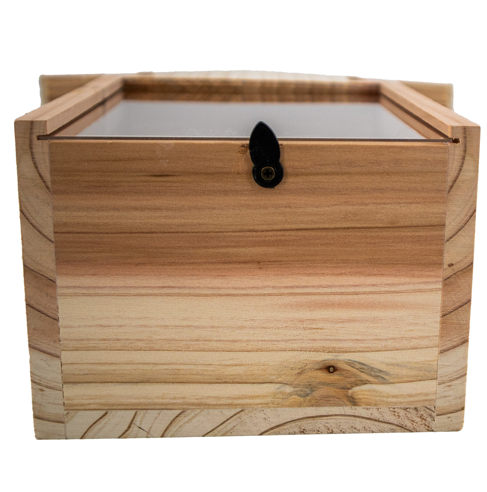 Wood Birdhouse See Through Window , Suction Cups, Lanyard Rope, Bird Nesting Box