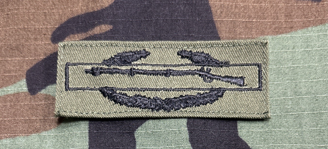 US Army CIB BDU w/ Army Tape Sew-On Combat Infantryman Badge OD Green