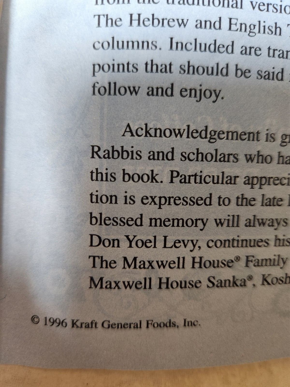 Passover Haggadah Deluxe Edition Maxwell House Seder 5 Available 1995 &1996