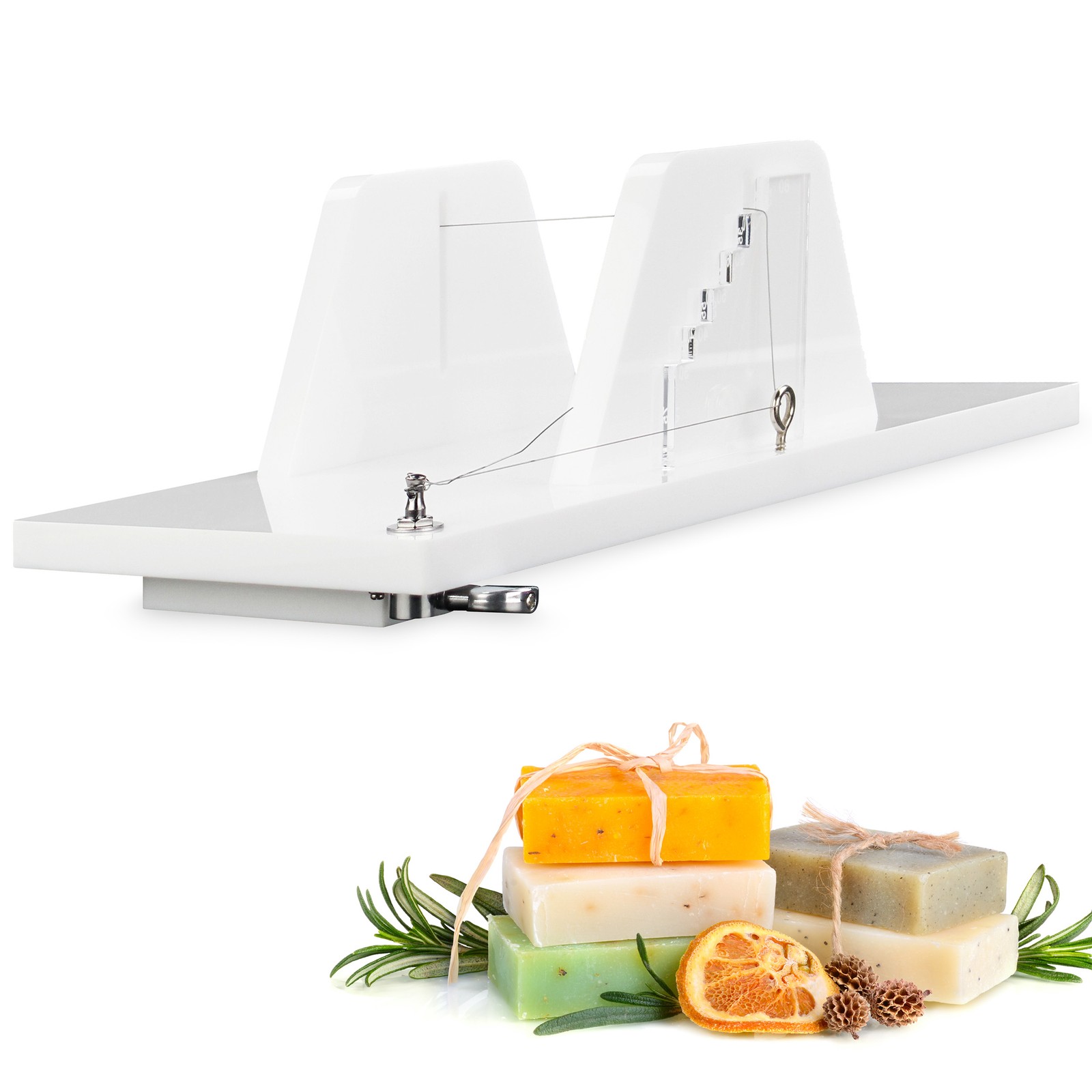 CraftyBook Wire Soap Cutter Slicer - Block Cheese Cutter Board with Wire