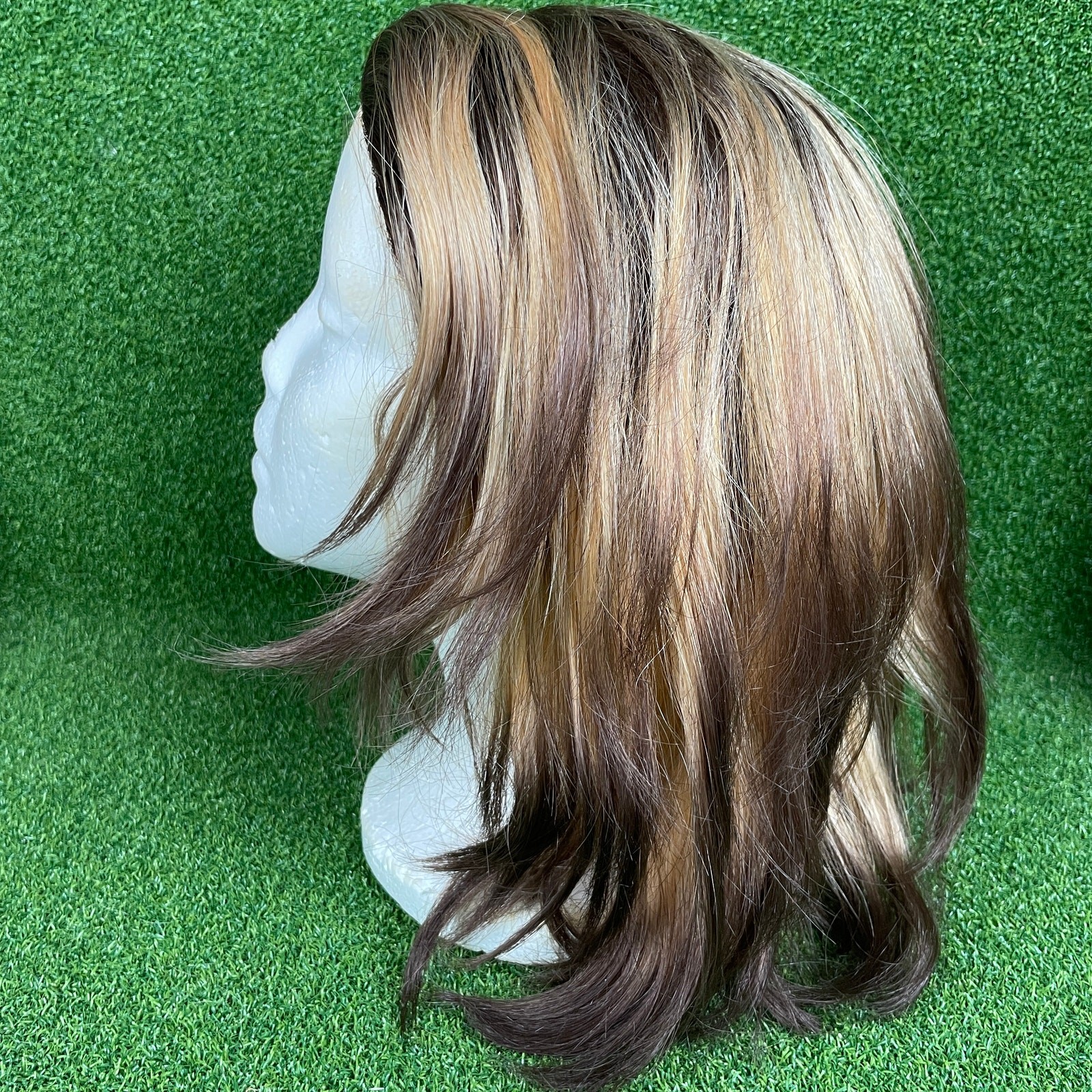 Midway Light Blonde Ombre Layered Shoulder Length Lace Hair Wig