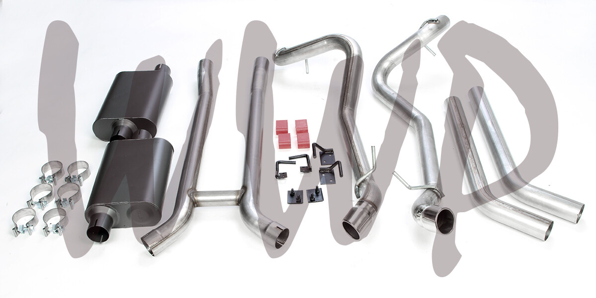 Dual 2.5"CrossMember Back Exhaust With Mufflers 62-67 Chevrolet/Chevy II Nova V8