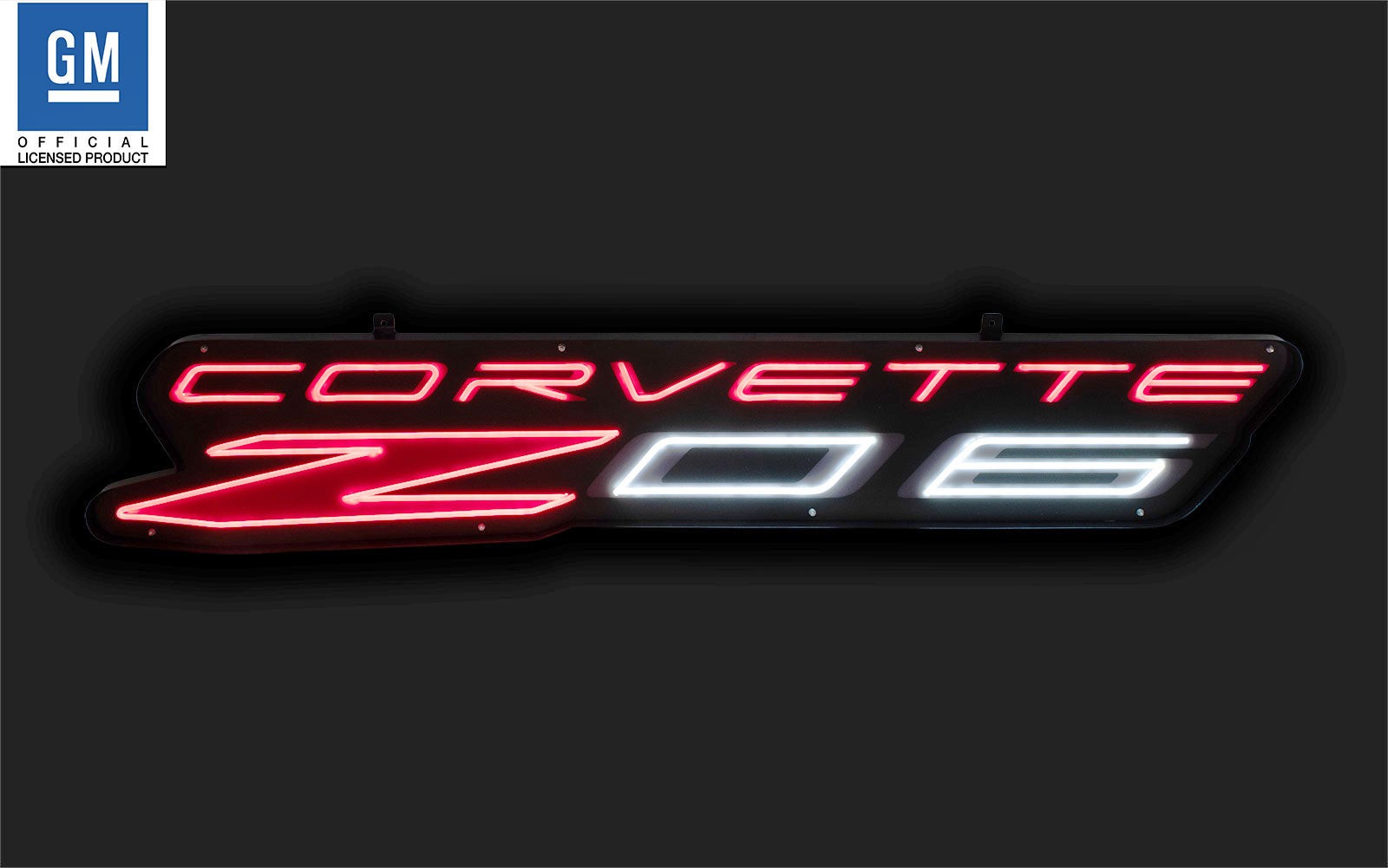 Chevrolet Corvette Z06 Light Up LED Flex Neon Wall Sign in Steel Housing 60 x 11