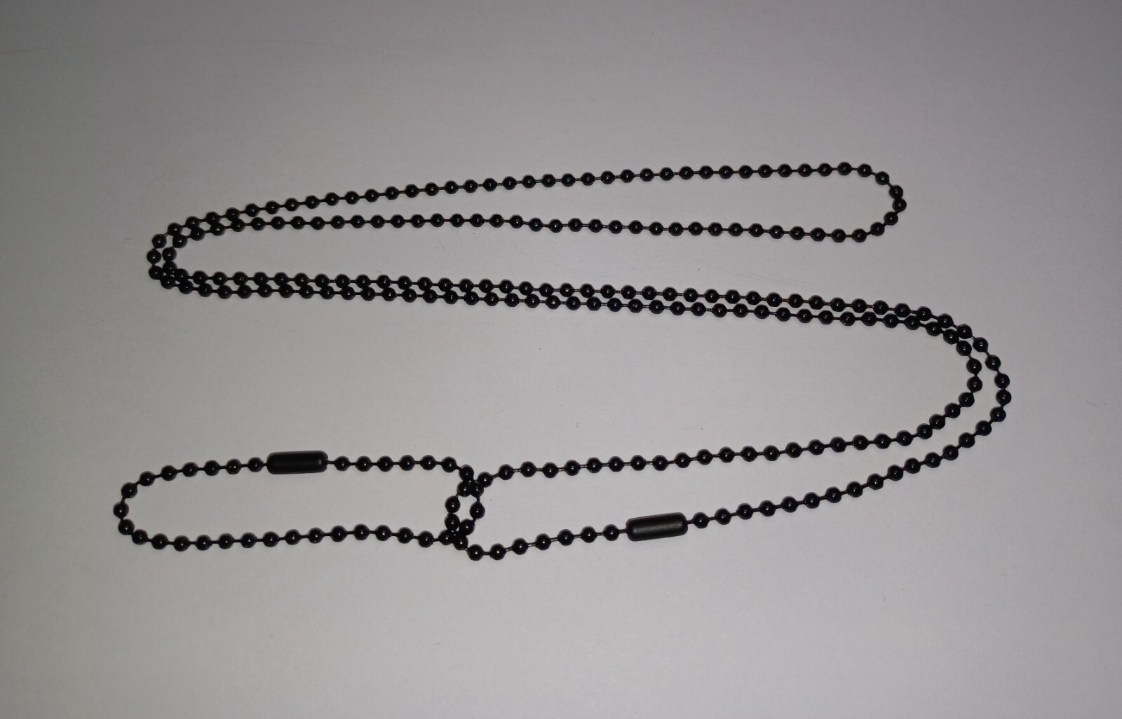 Black Military Dog Tag Chain Necklace Set 24" & 4.5"