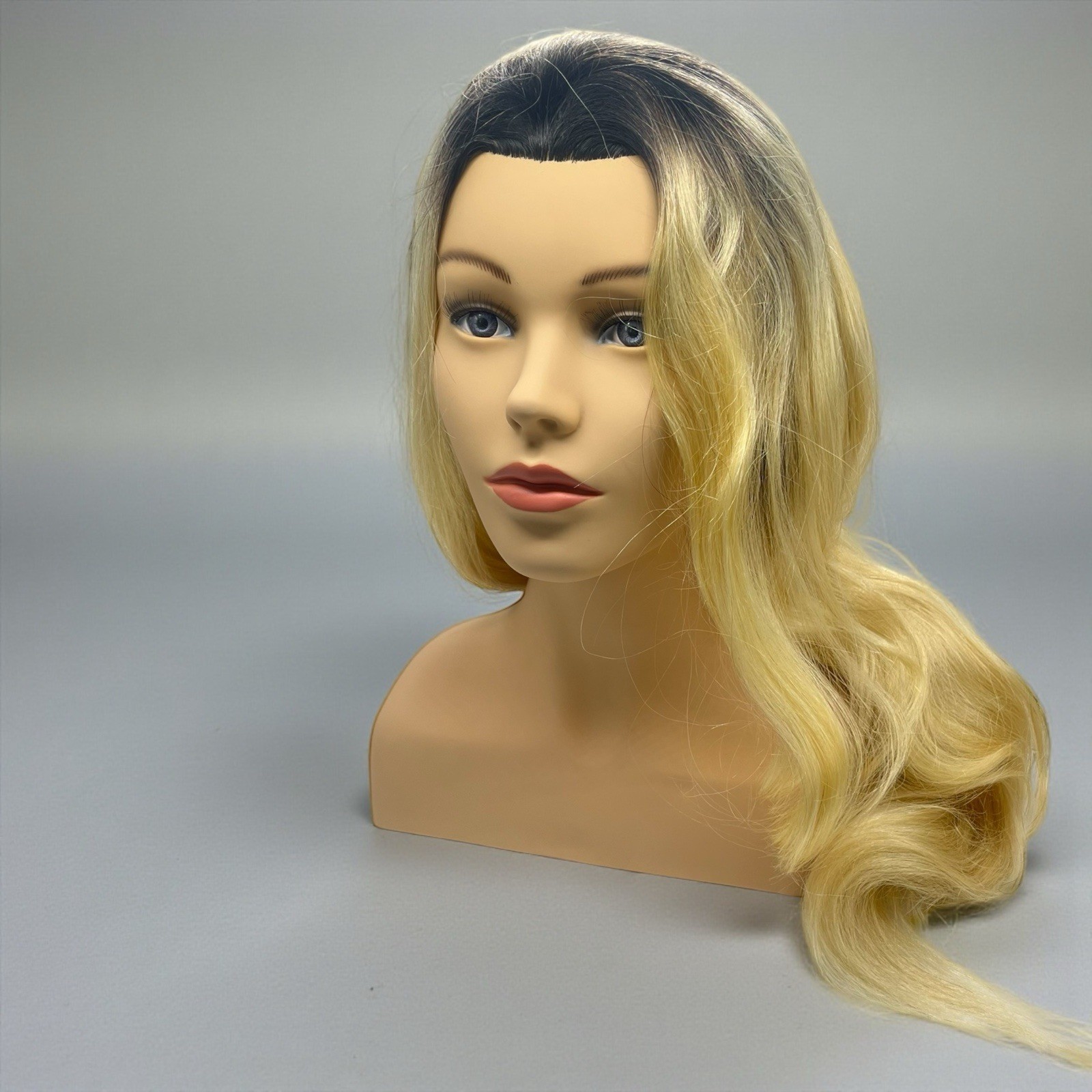 24" Cosmetology Mannequin Head 100% Human Hair Haircut Styling Training Doll